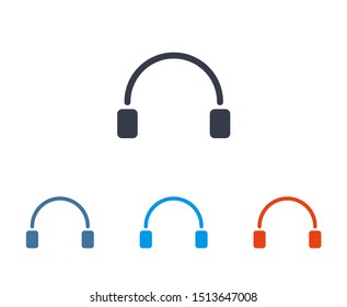 Headphones vector icon on background. Web design icon. Headphones icon minimalist design. Headphones for music