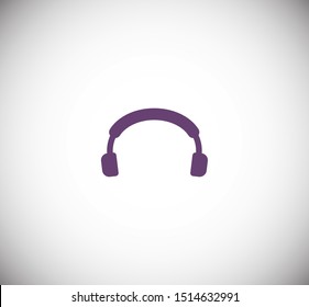 Headphones vector icon on background. Web design icon. Headphones icon minimalist design. Headphones for music