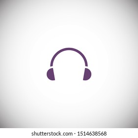Headphones vector icon on background. Web design icon. Headphones icon minimalist design. Headphones for music