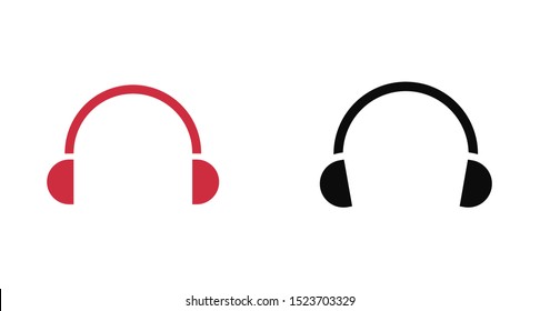 Headphones vector icon on background. Web design icon. Headphones icon minimalist design. Headphones for music