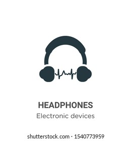 Headphones vector icon on white background. Flat vector headphones icon symbol sign from modern electronic devices collection for mobile concept and web apps design.