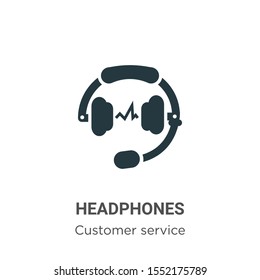 Headphones vector icon on white background. Flat vector headphones icon symbol sign from modern customer service collection for mobile concept and web apps design.