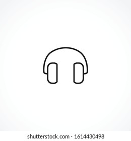 headphones vector icon on white background