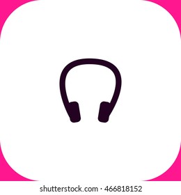 Headphones vector icon on white background.