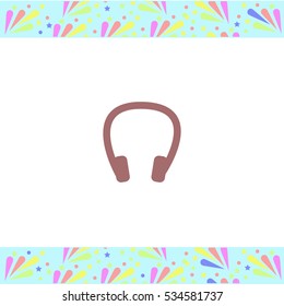 Headphones vector icon on white background. Isolated illustration. Business picture.