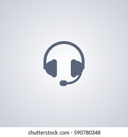 Headphones vector icon, Operator vector icon