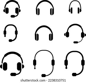 headphones vector icon set illustration on white background..eps