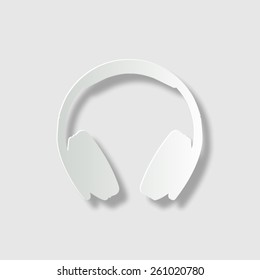Headphones - vector icon with shadow