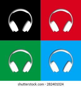 Headphones  - vector icon with shadow