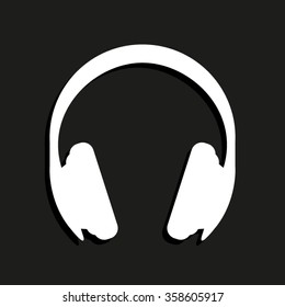 Headphones -  vector icon with shadow
