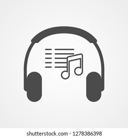 Headphones vector icon sign symbol