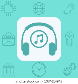 Headphones vector icon sign symbol