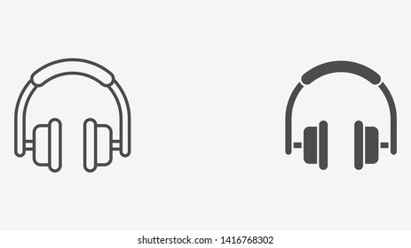 Headphones vector icon sign symbol