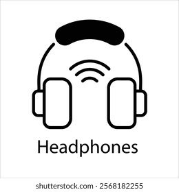 Headphones Vector icon stock illustration