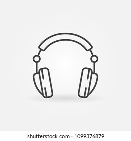 Headphones vector icon or symbol in thin line style