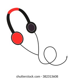 Headphones vector icon in trendy flat style.