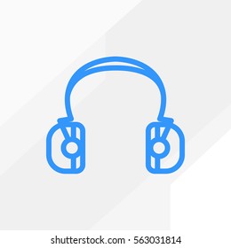 Headphones vector icon for web design and mobile application user interface