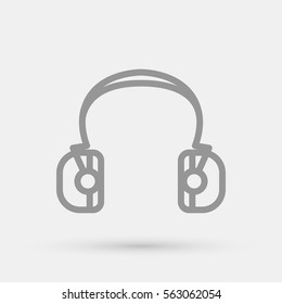 Headphones vector icon for web design and mobile application user interface