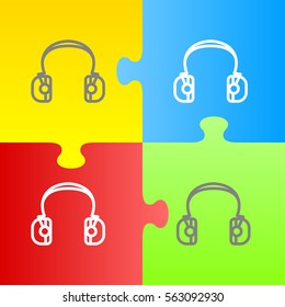 Headphones vector icon for web design and mobile application user interface