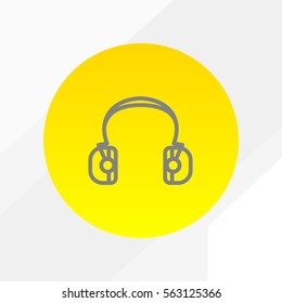 Headphones vector icon for web design and mobile application user interface