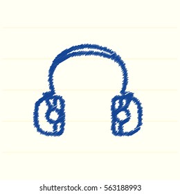 Headphones vector icon for web design and mobile application user interface