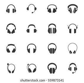 headphones vector icons for user interface design