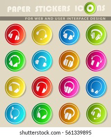 headphones vector icons for user interface design