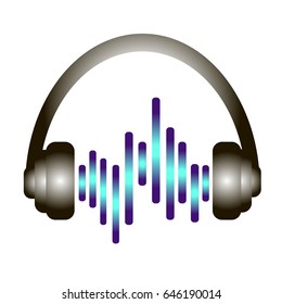 Headphones. Vector illustration. 