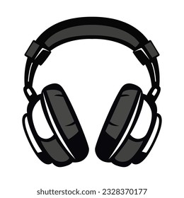 Headphones. Vector illustration. Clipart isolated on white background.