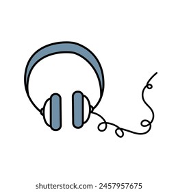 Headphones. Vector illustration in doodle style.