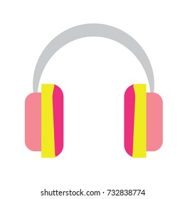 Headphones vector illustration. Music and technology, Doodle style. Design icon, print, logo, symbol, decor, textile, paper.