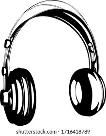 Headphones vector illustration on white background