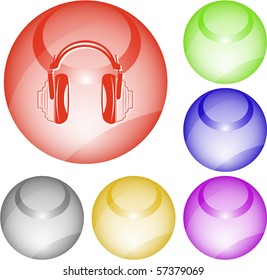 Headphones. Vector interface element.