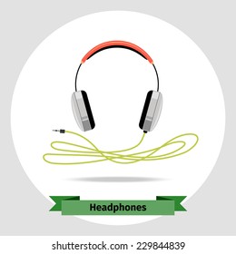 Headphones vector isolated illustration