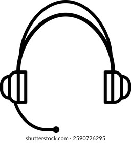 Headphones Vector Line Icon Design