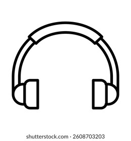 Headphones Vector Line Icon Design