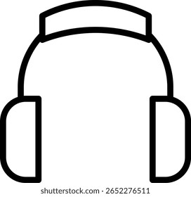 Diseño de icono de línea de Vector de auriculares