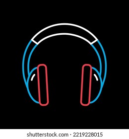 Headphones vector on black background icon. Music sign. Graph symbol for music and sound web site and apps design, logo, app, UI