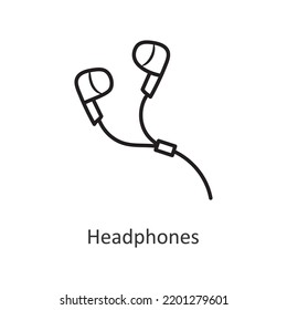 Headphones vector outline Icon Design illustration. Holiday Symbol on White background EPS 10 File
