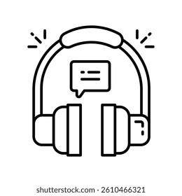 Headphones vector outline icon. EPS 10 file