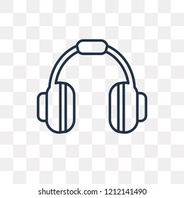Headphones vector outline icon isolated on transparent background, high quality linear Headphones transparency concept can be used web and mobile