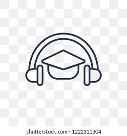Headphones vector outline icon isolated on transparent background, high quality linear Headphones transparency concept can be used web and mobile