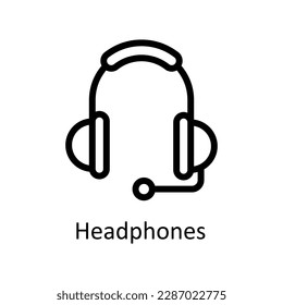 Headphones Vector   outline Icons. Simple stock illustration stock