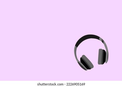 Vector de auriculares con fondo púrpura adecuado para el diseño de plantillas