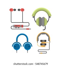 Headphones vector set.