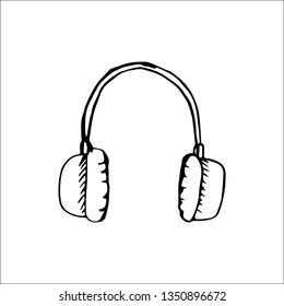 headphones vector sketch