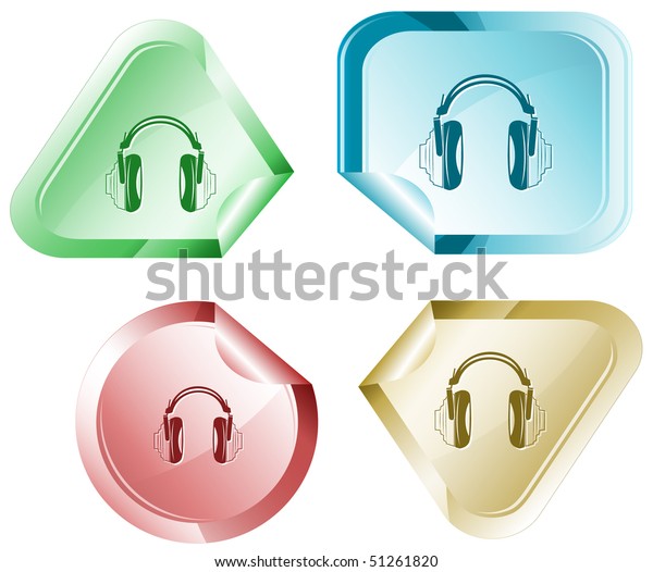 Headphones Vector Sticker Stock Vector (Royalty Free) 51261820 ...