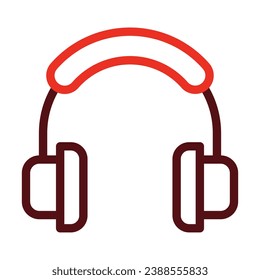 Headphones Vector Thick Line Two Color Icons For Personal And Commercial Use.
