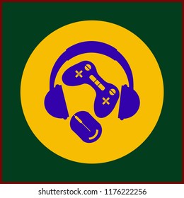Headphones vector web Icon