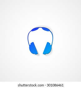 Headphones web icon on white background